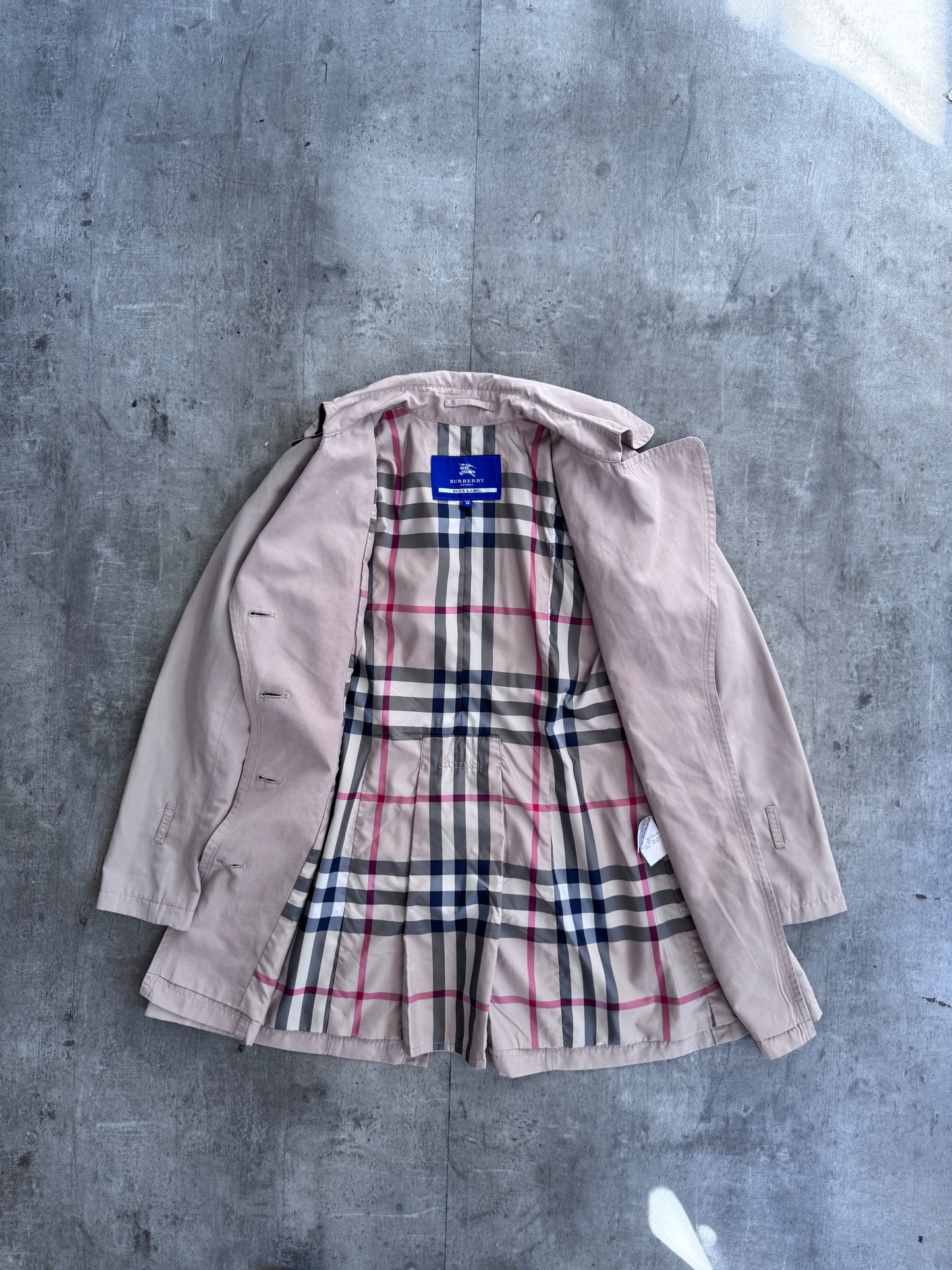 Burberry Blue Label Nova Check Lined Midi Trench