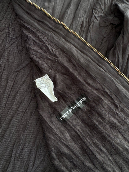 Issey Miyake Mens Pleats Please Ruched Collarless Jacket