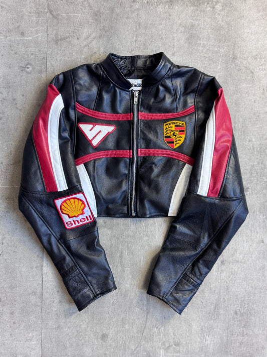 VT Rework : Porsche Cropped Rework Leather Jacket