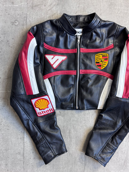 VT Rework : Porsche Cropped Rework Leather Jacket