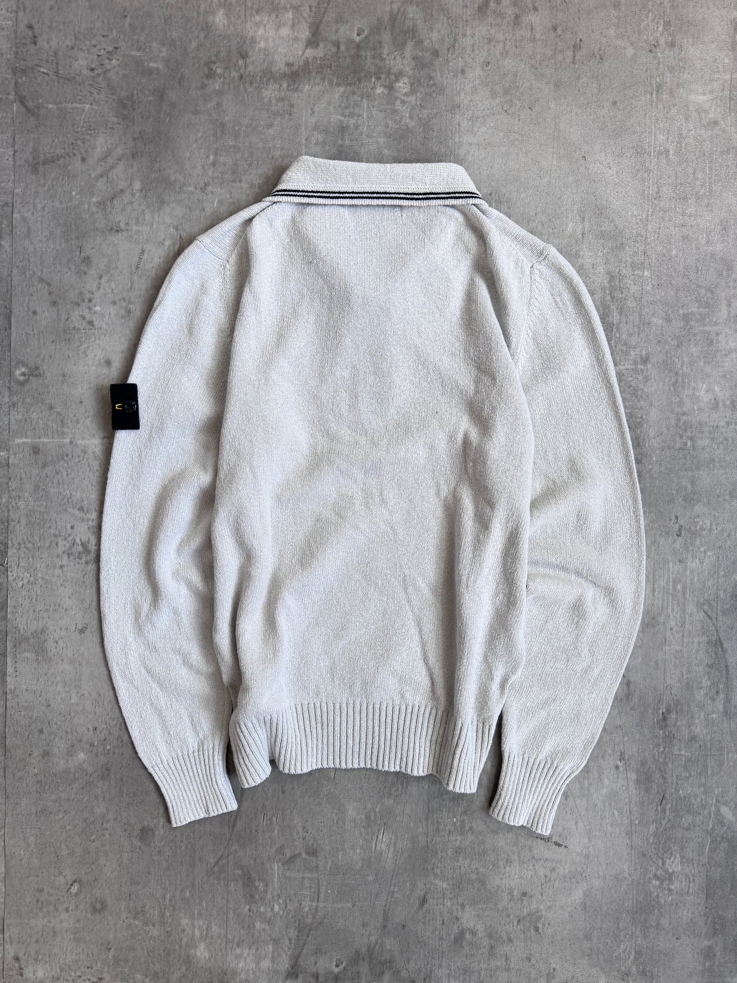 A/W 2007 Stone Island Beige 1/4 Button Knit Sweater