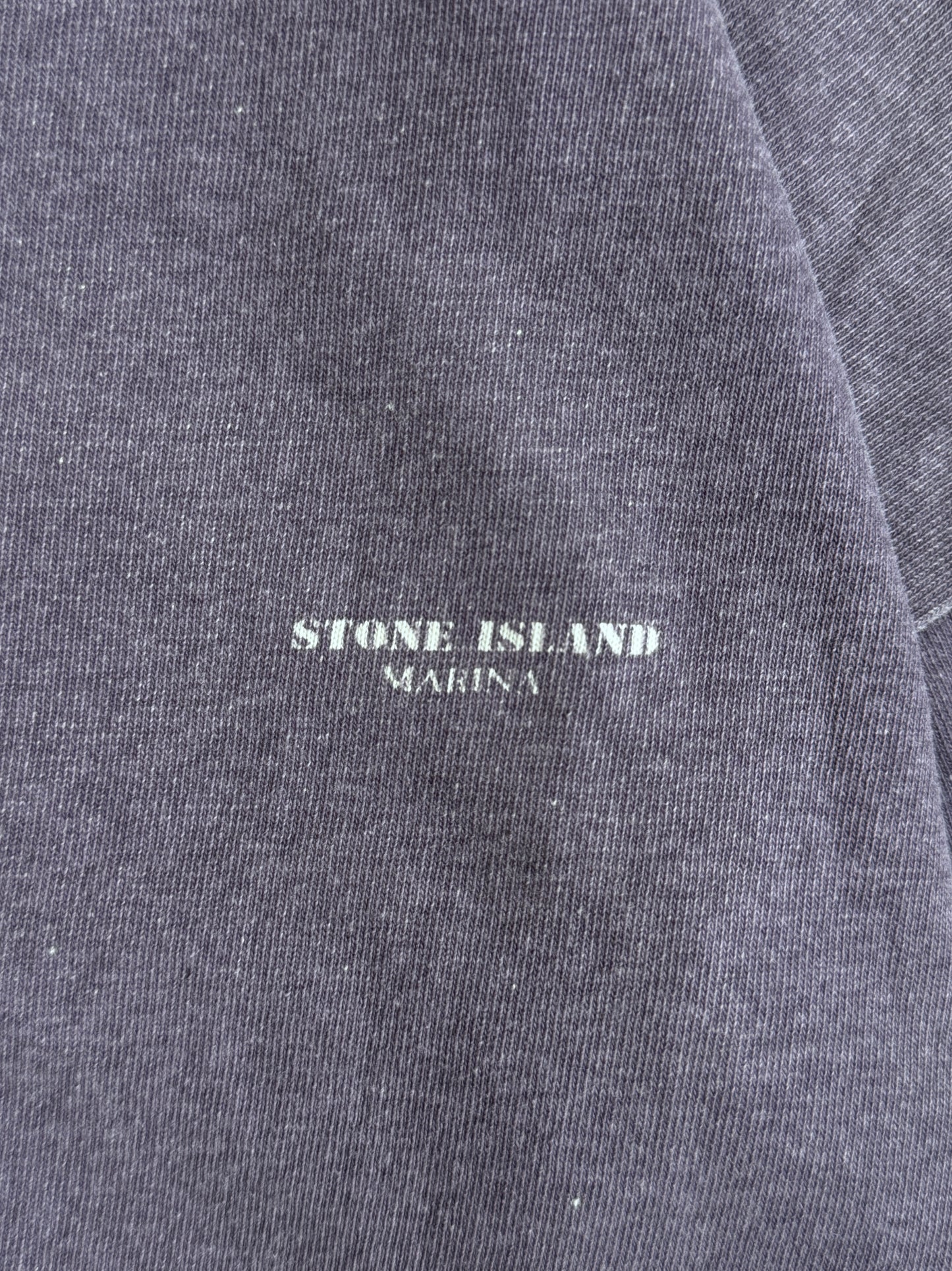 1980s Stone Island Marina Japan Release Washed Purple Logo Tee