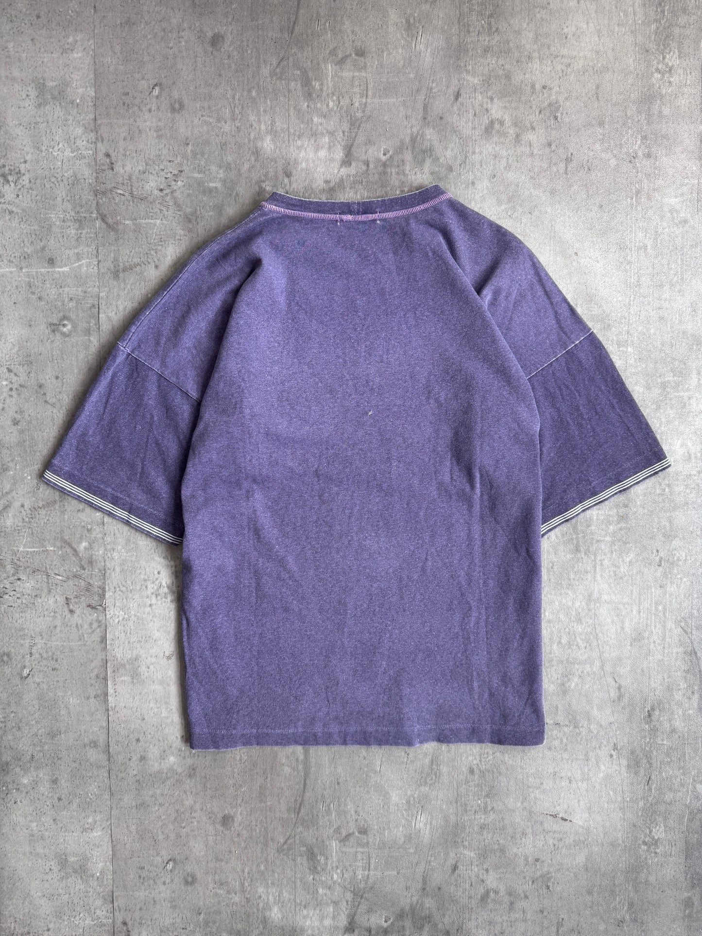 1980s Stone Island Marina Japan Release Washed Purple Logo Tee