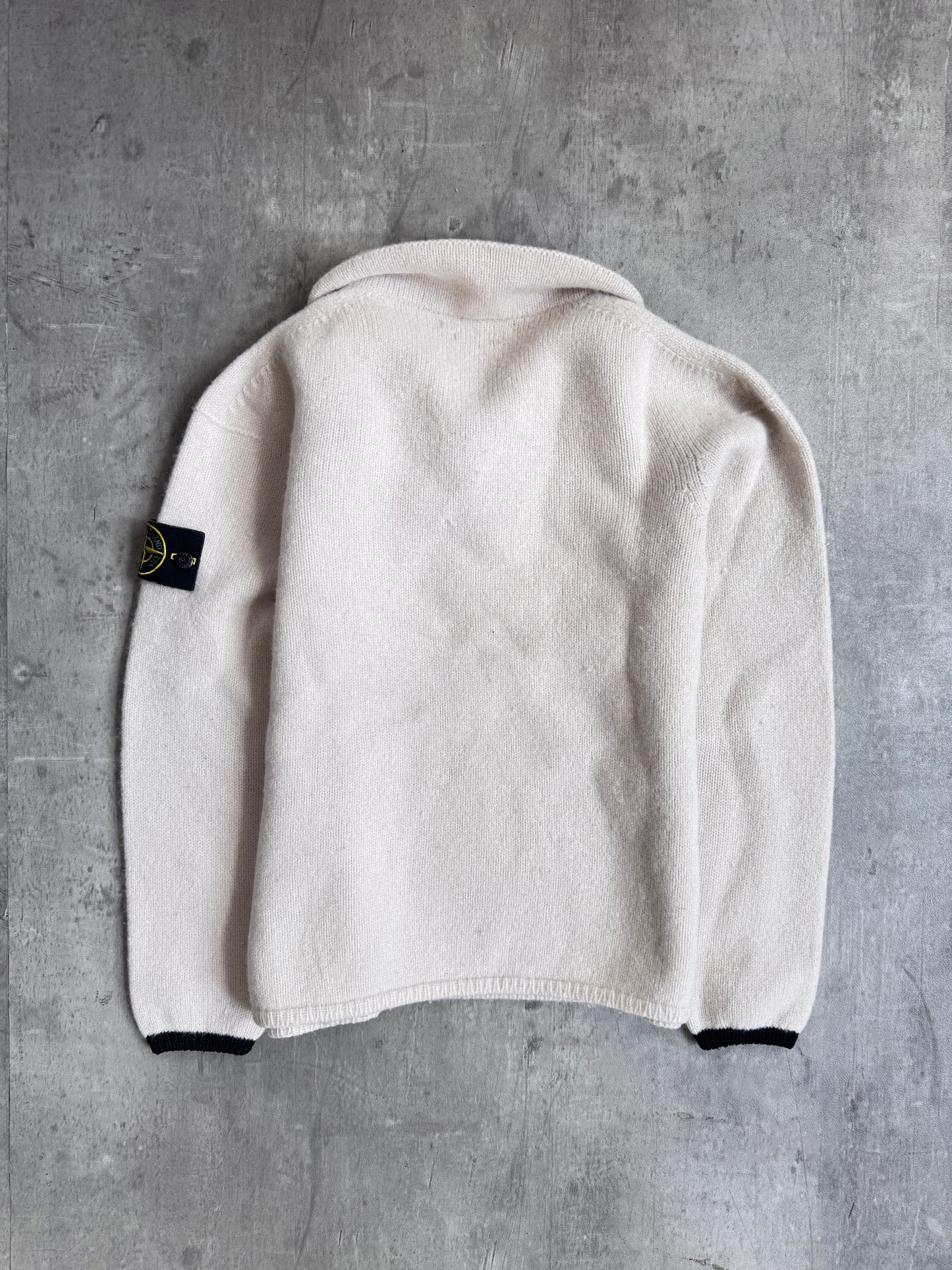 S/S 2016 Stone Island Light Cotton Cream 1/4 Button Sweatshirt