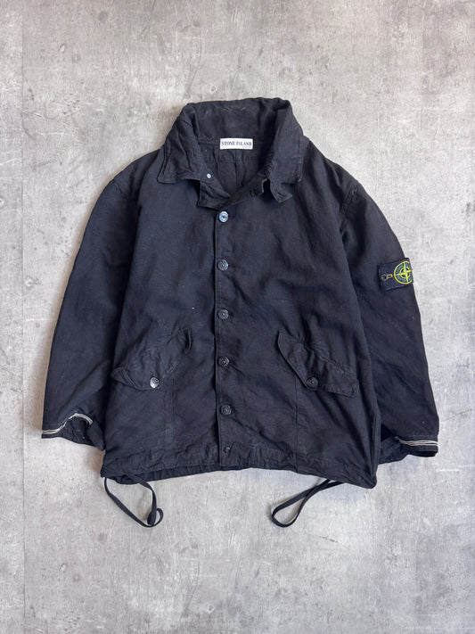 A/W 2003 Stone Island Black Heavy Cotton Compact Jacket