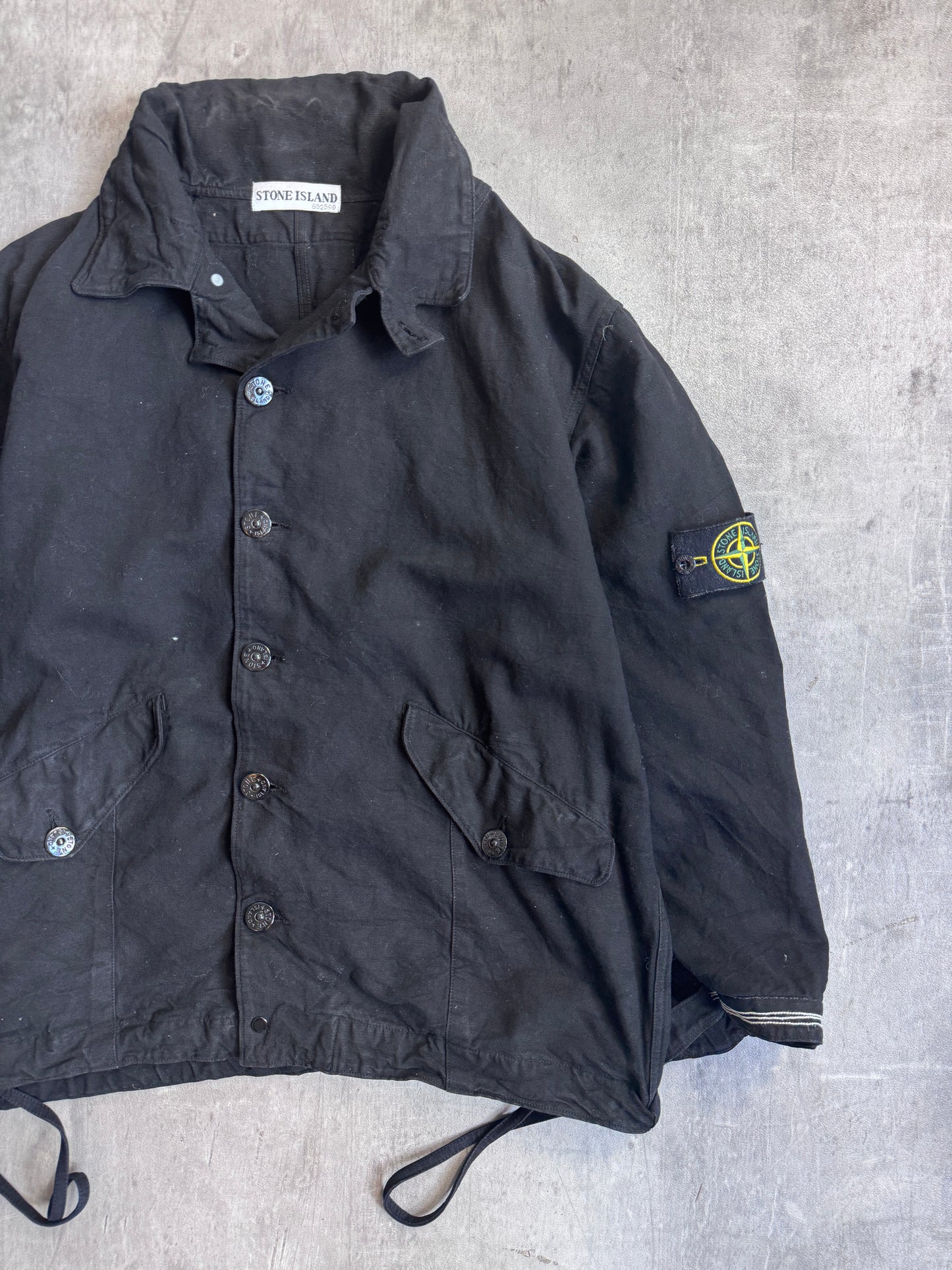 A/W 2003 Stone Island Black Heavy Cotton Compact Jacket