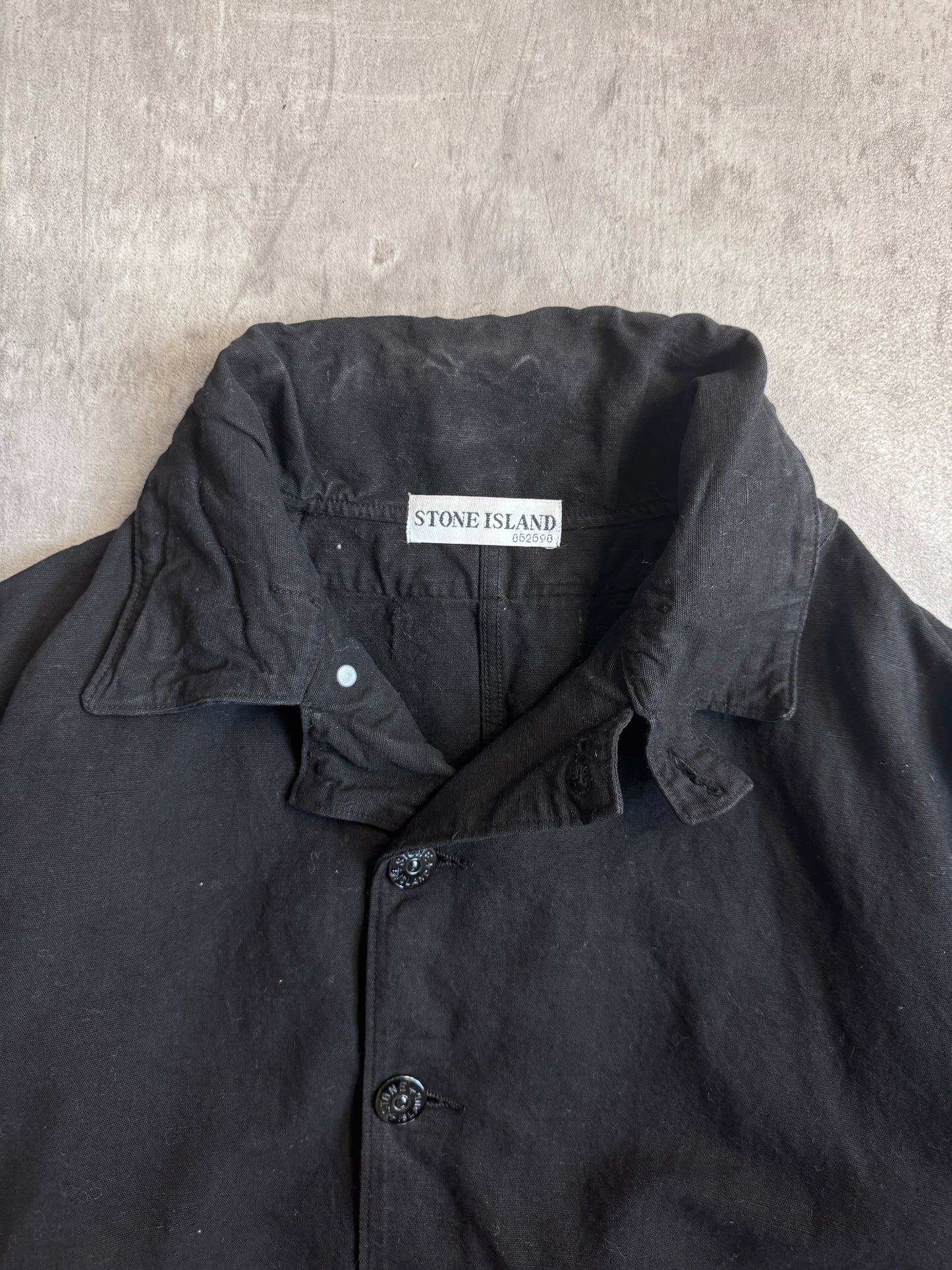 A/W 2003 Stone Island Black Heavy Cotton Compact Jacket
