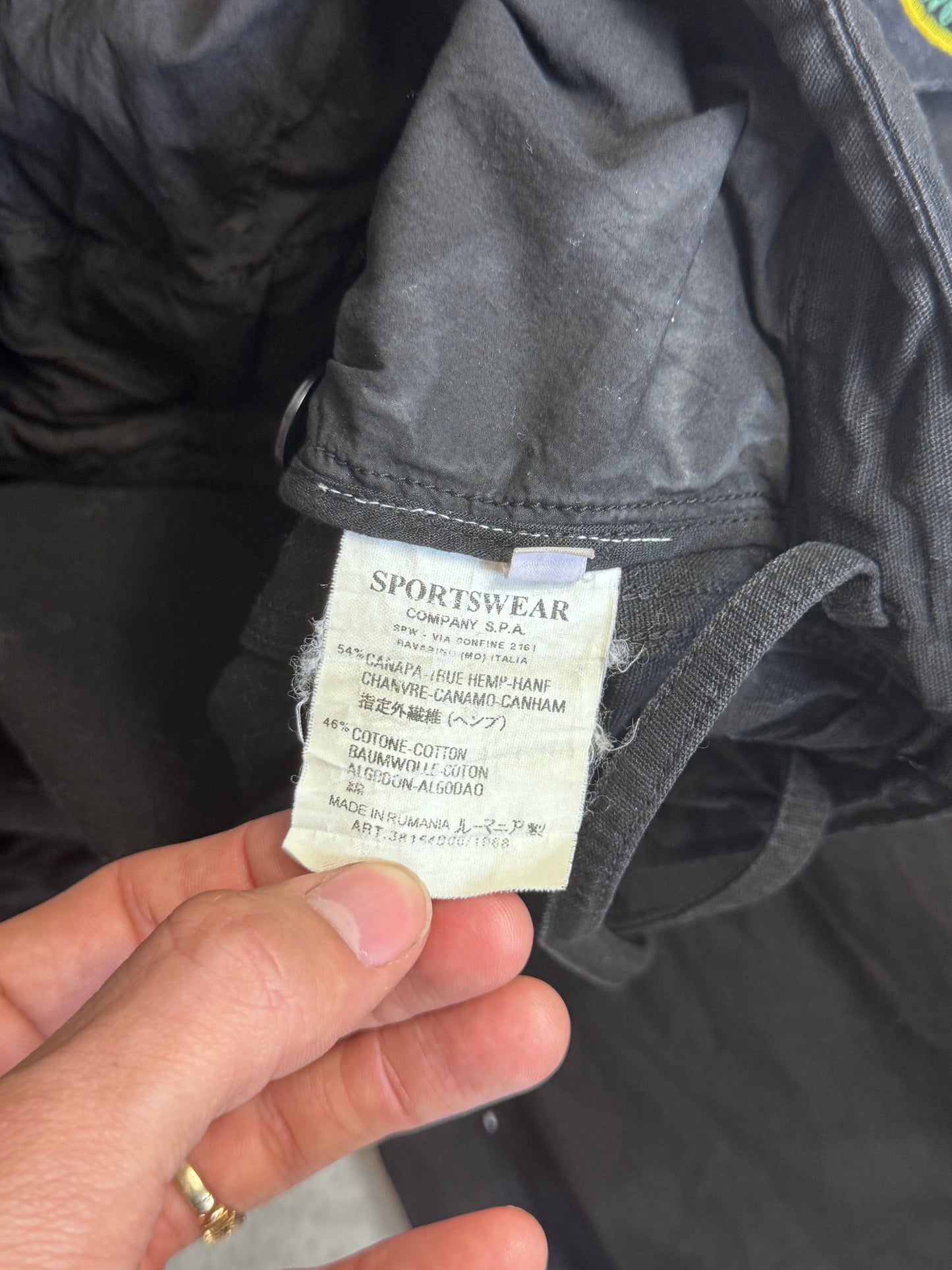 A/W 2003 Stone Island Black Heavy Cotton Compact Jacket