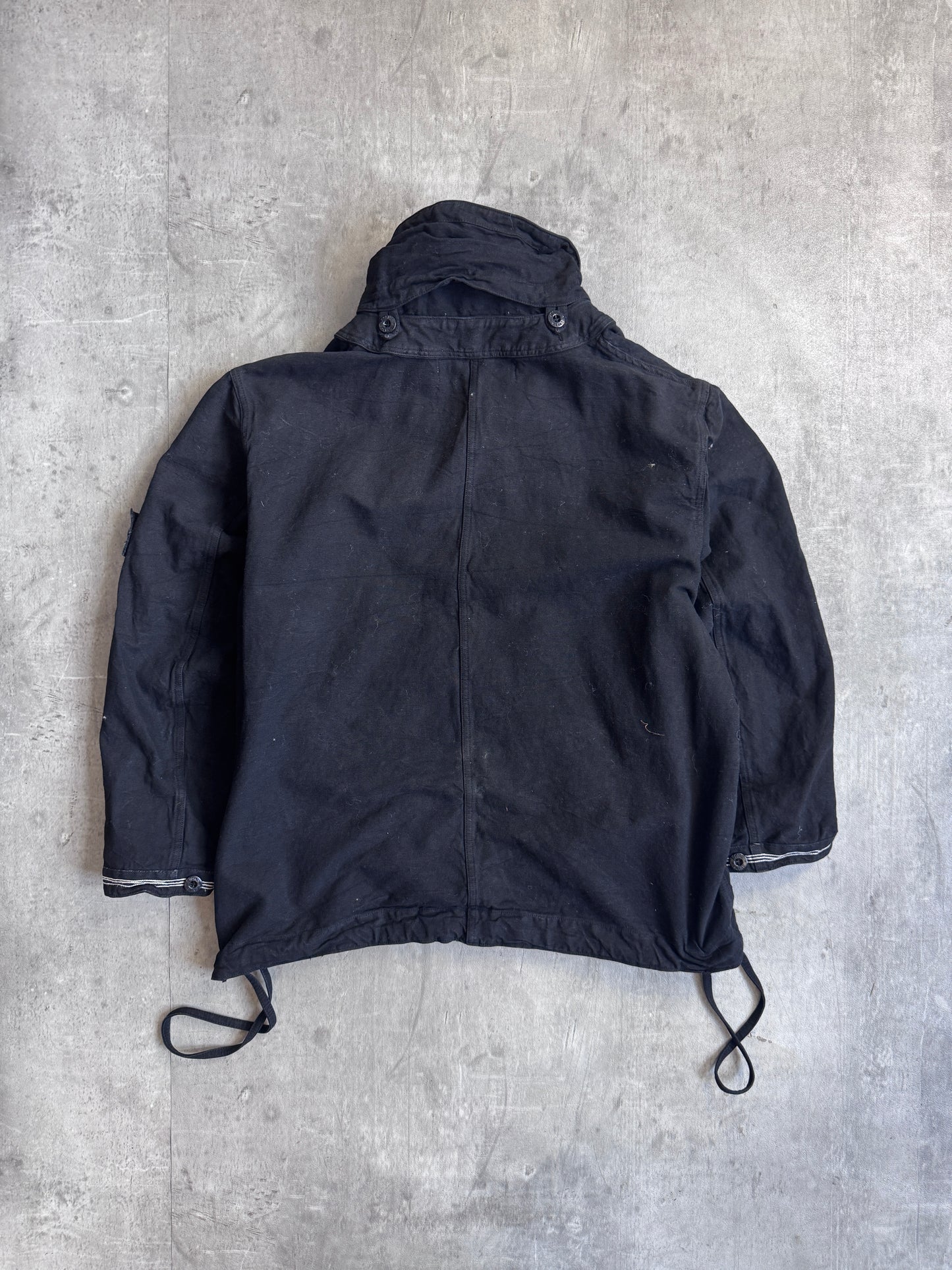 A/W 2003 Stone Island Black Heavy Cotton Compact Jacket