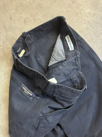 1990's Stone Island Marina Navy Pinstripe Trousers