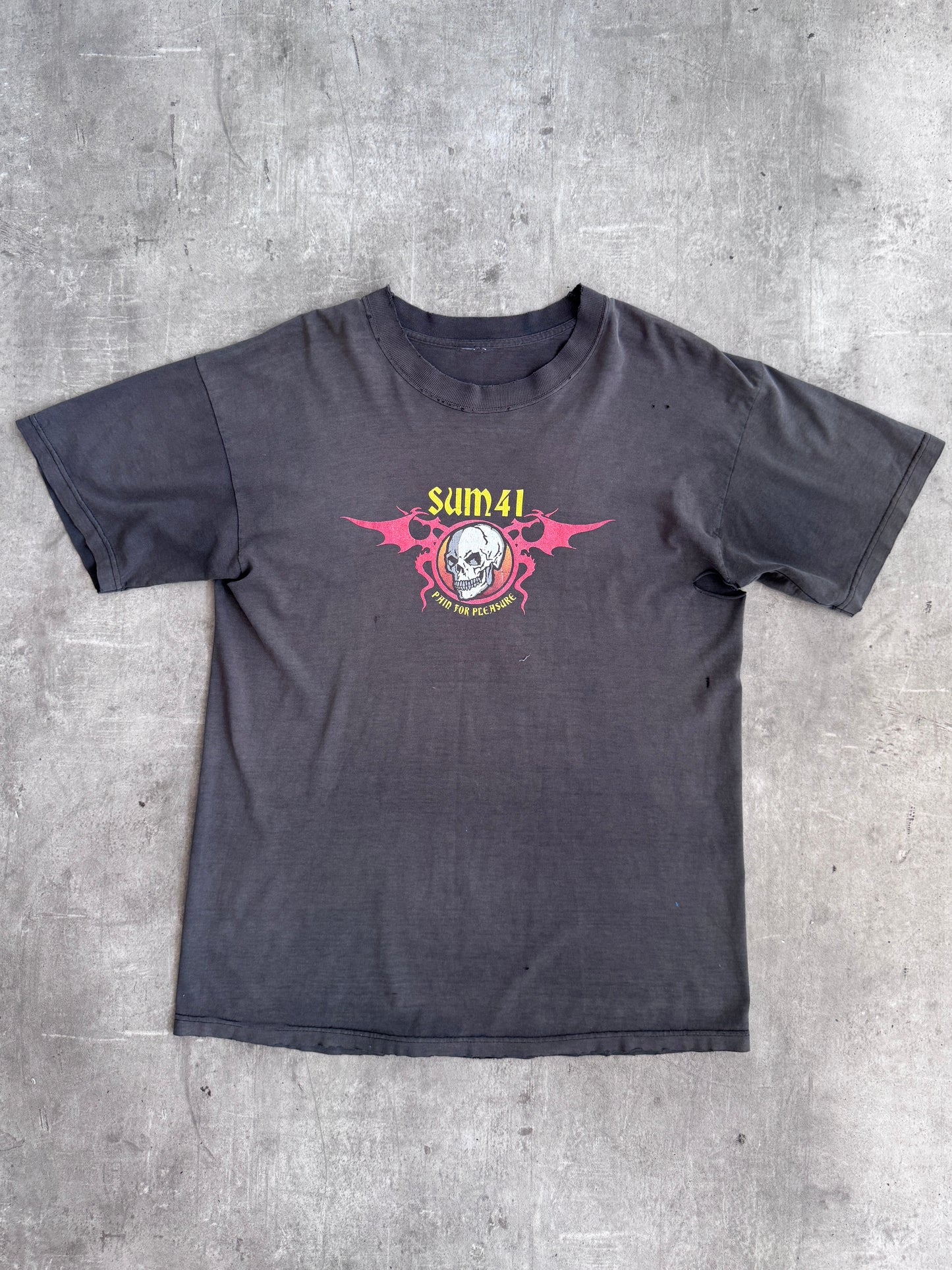2000s Sum 41 Pain For Pleasure Thrashed Tour Promo Graphic Tee