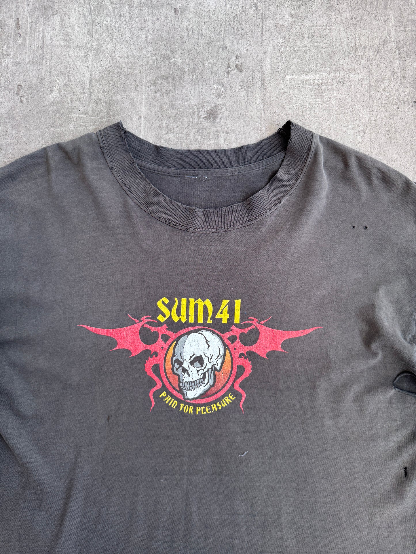 2000s Sum 41 Pain For Pleasure Thrashed Tour Promo Graphic Tee