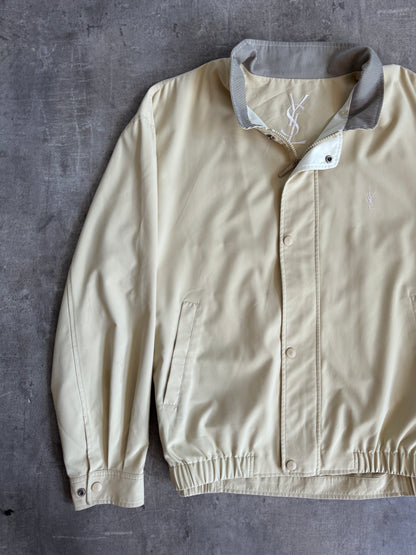 YSL Cream Lightweight Bomber Jacket