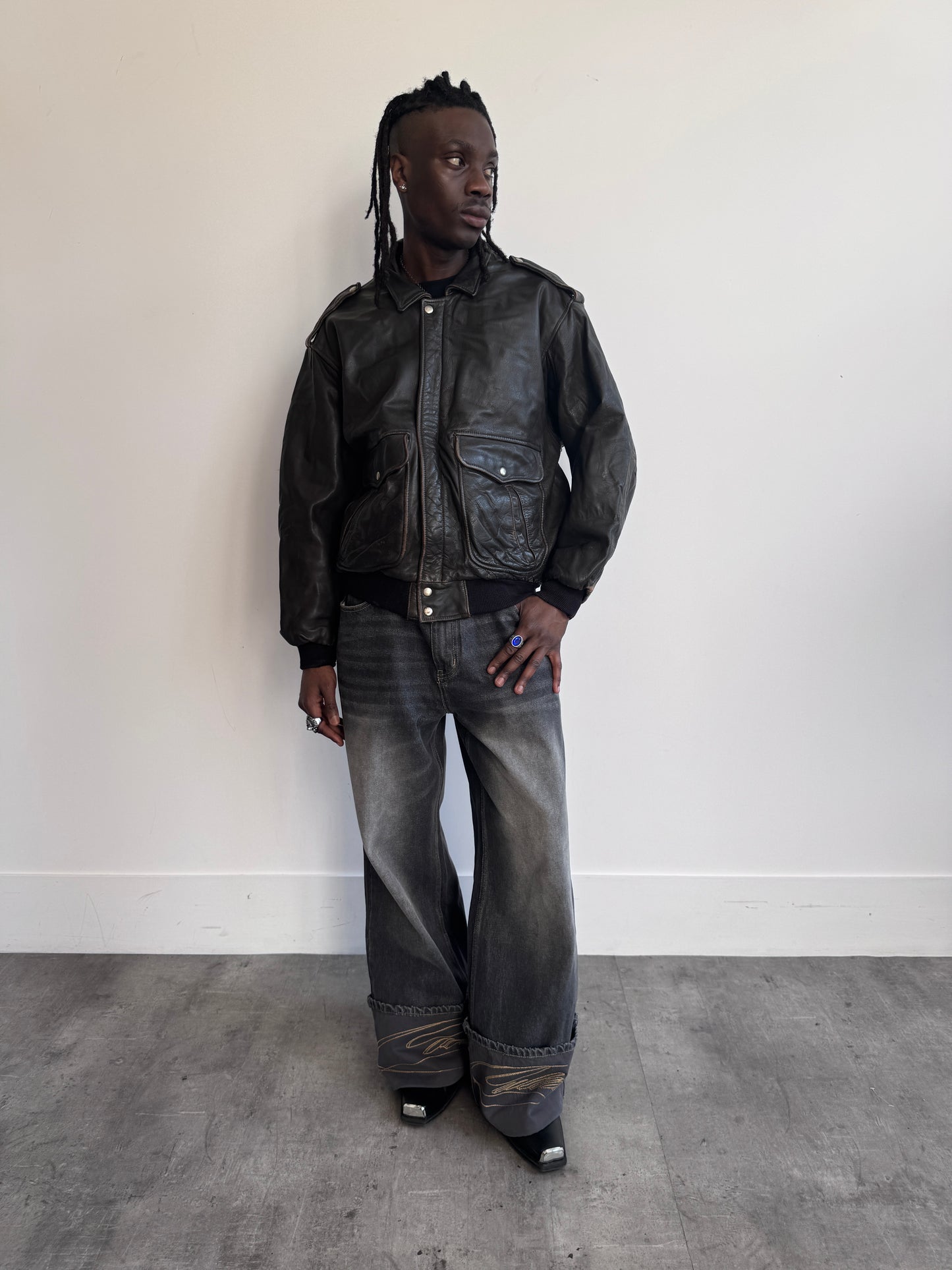 Vera Pelle Diamond Quilt Lined Brown Leather Bomber Jacket