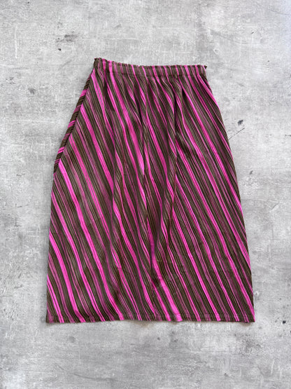 Issey Miyake Pleats Please Two-Tone A-Line Skirt