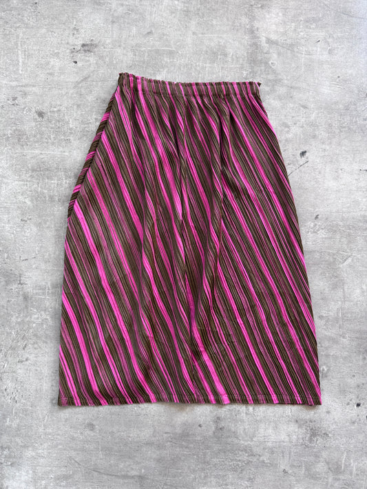 Issey Miyake Pleats Please Two-Tone A-Line Skirt