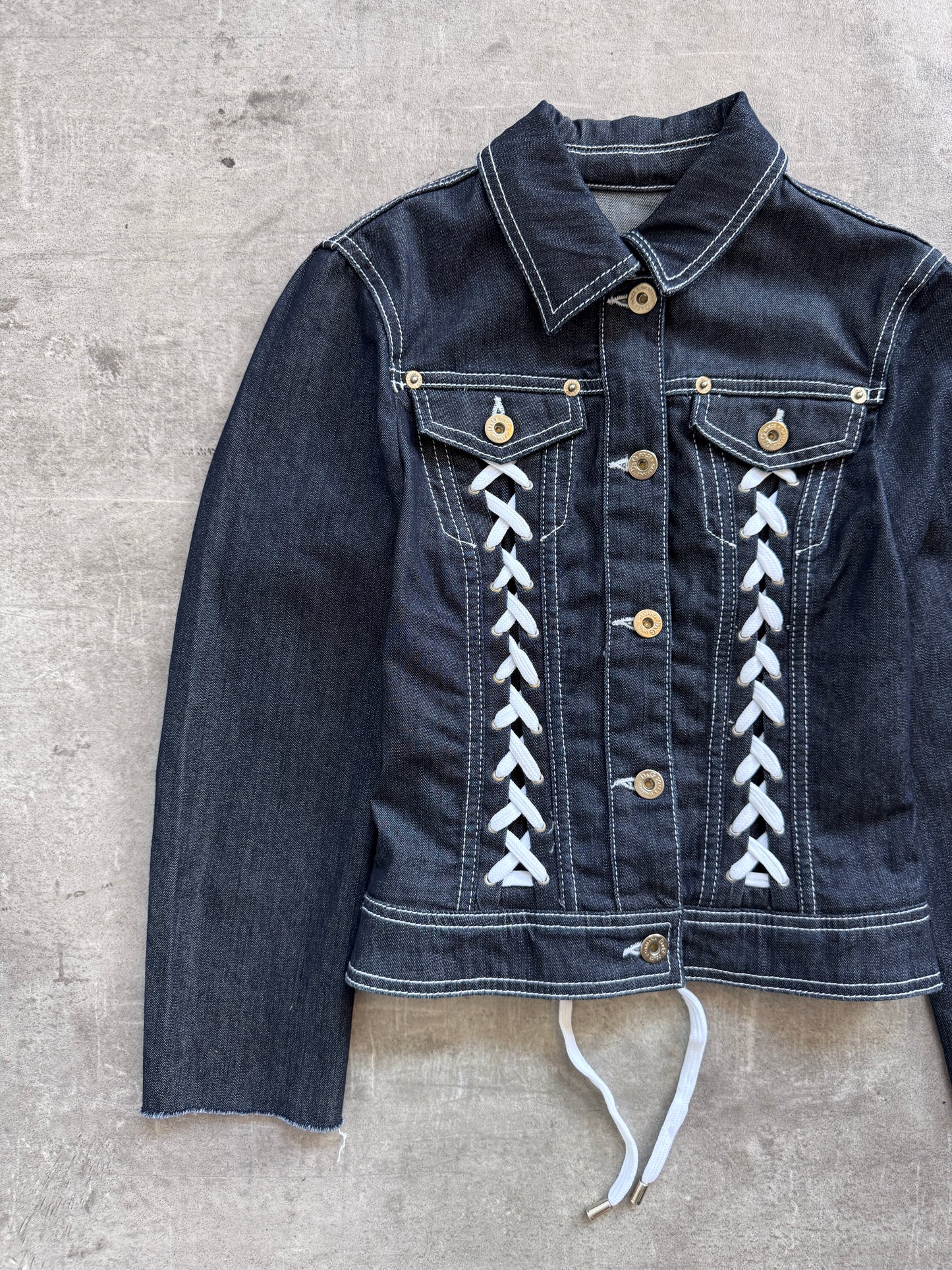 D&G Denim Lace Up Detail Jacket