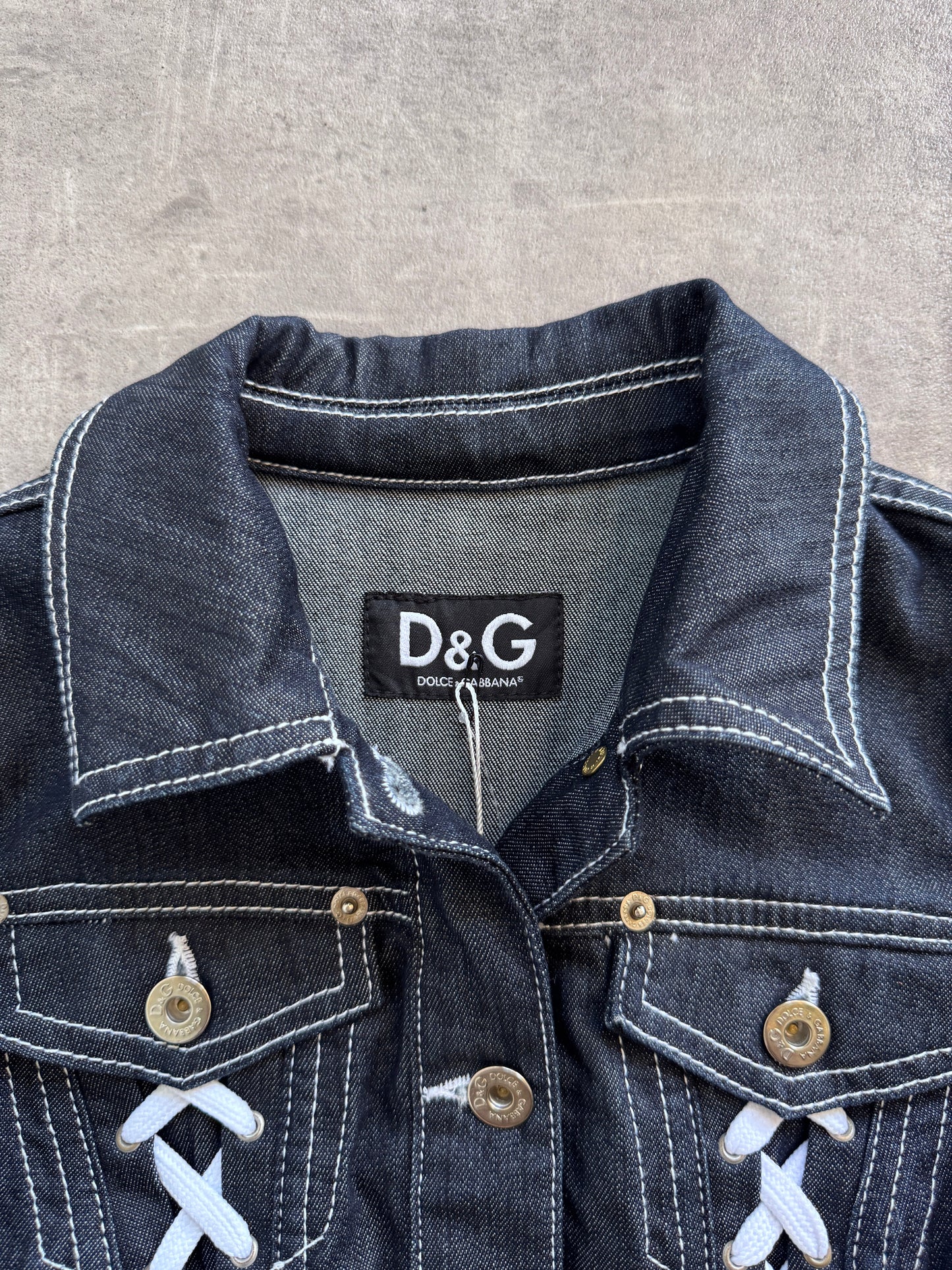 D&G Denim Lace Up Detail Jacket