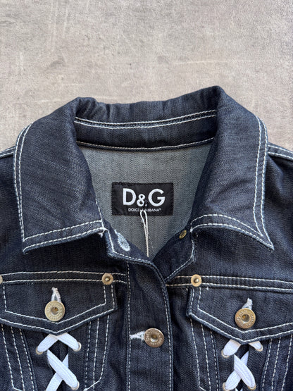 D&G Denim Lace Up Detail Jacket