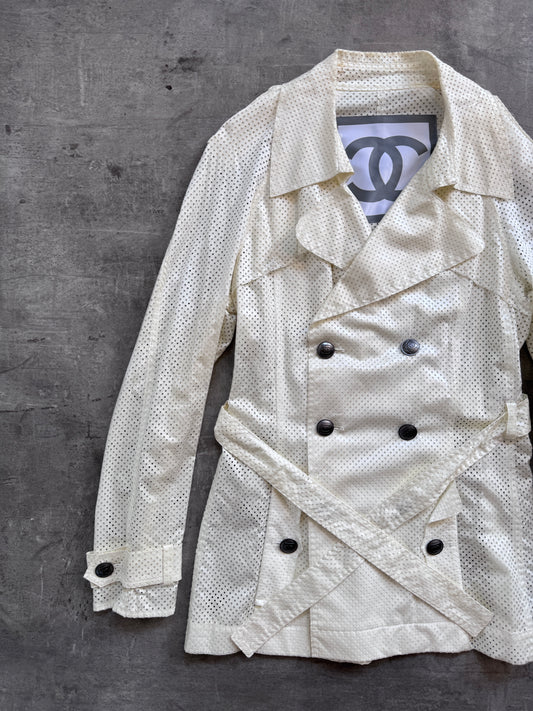 2008 Chanel Perforated Cotton Trench Coat