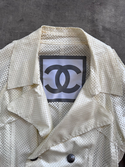 2008 Chanel Perforated Cotton Trench Coat
