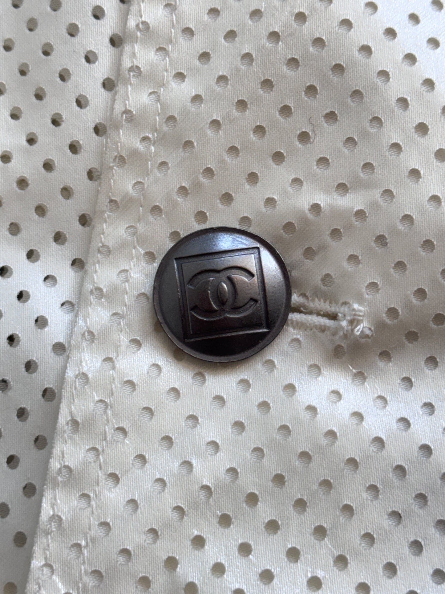 2008 Chanel Perforated Cotton Trench Coat