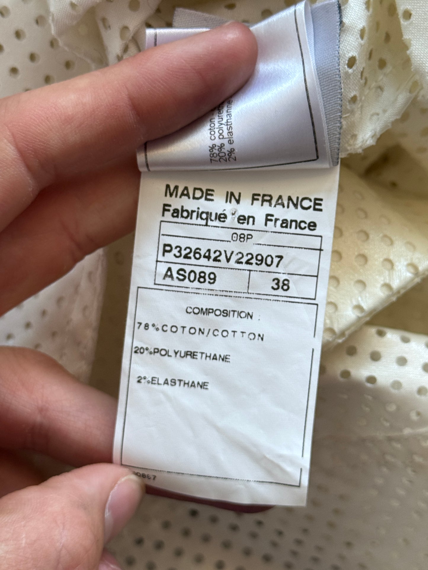 2008 Chanel Perforated Cotton Trench Coat