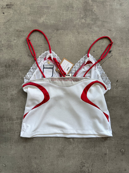 VT Rework : England Football Lace Detail Cami Top