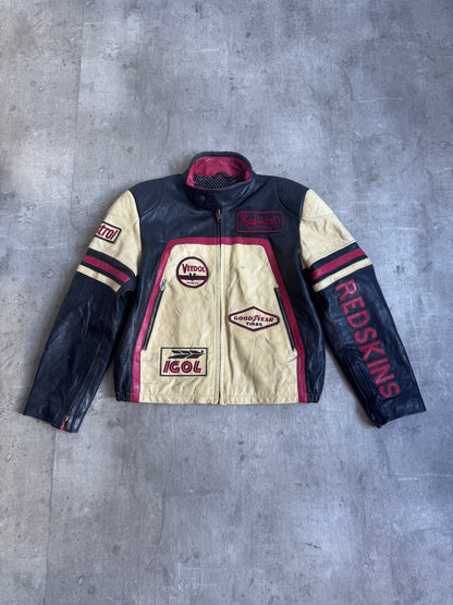 Red Skins Multi Motor Leather Racing Jacket
