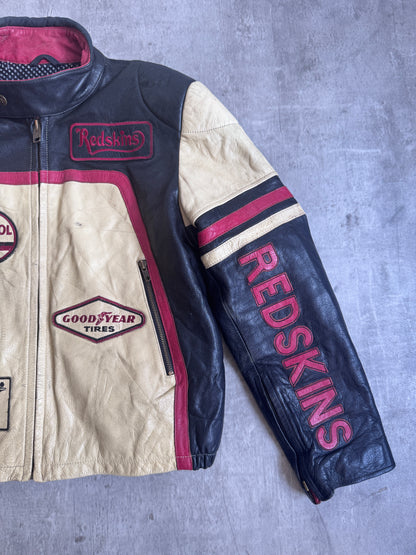 Red Skins Multi Motor Leather Racing Jacket