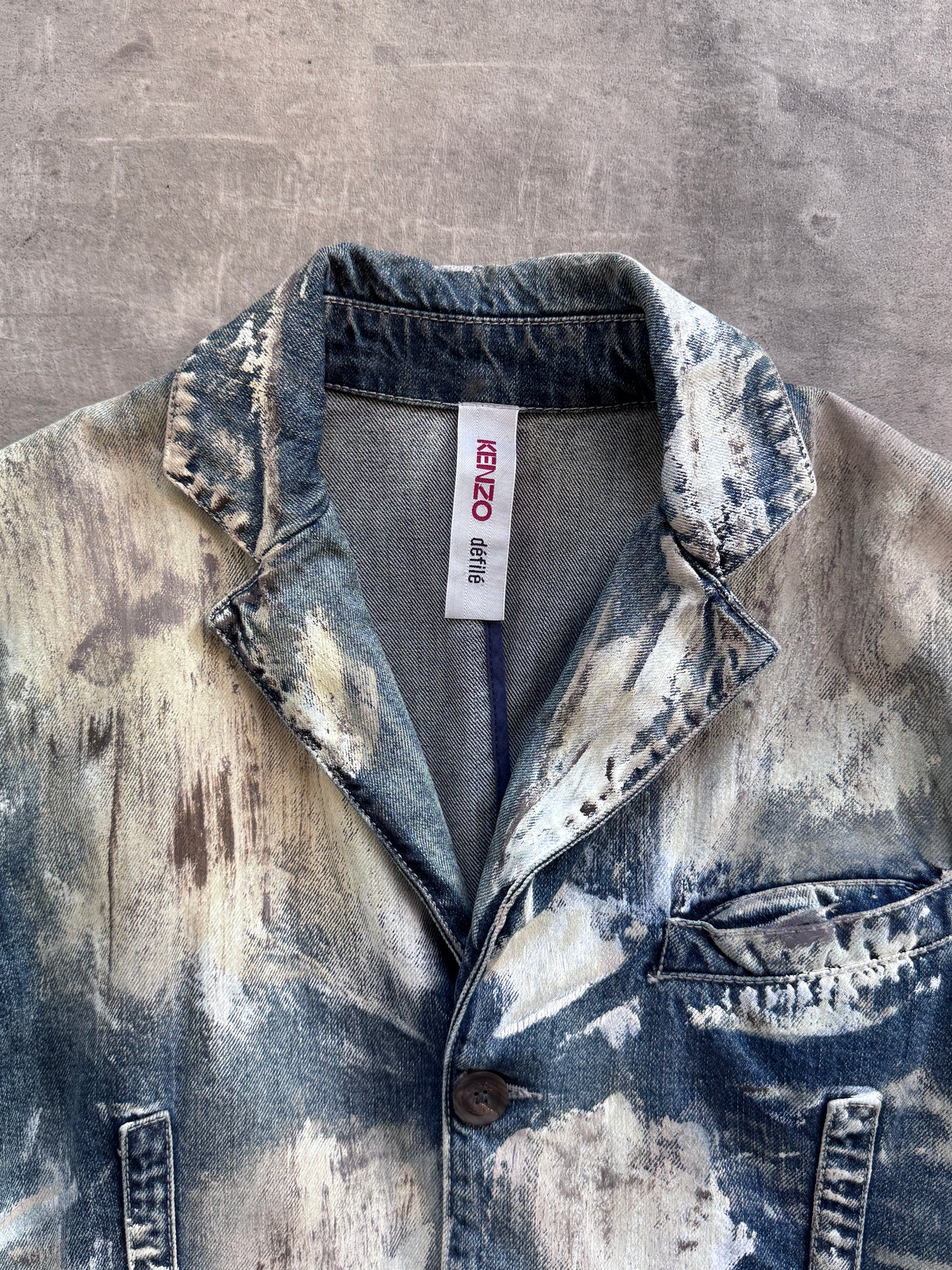 Kenzo Defilé Printed Denim Blazer