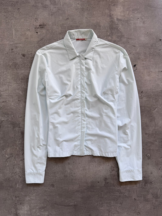 Prada Sport Baby Blue Zip Up Blouse
