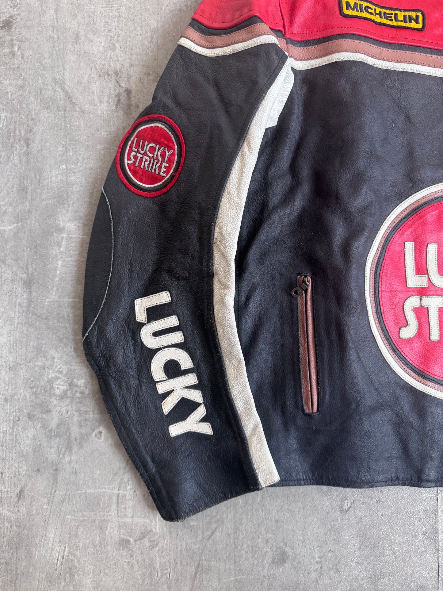 Vintage Lucky Strike Leather Racing Jacket