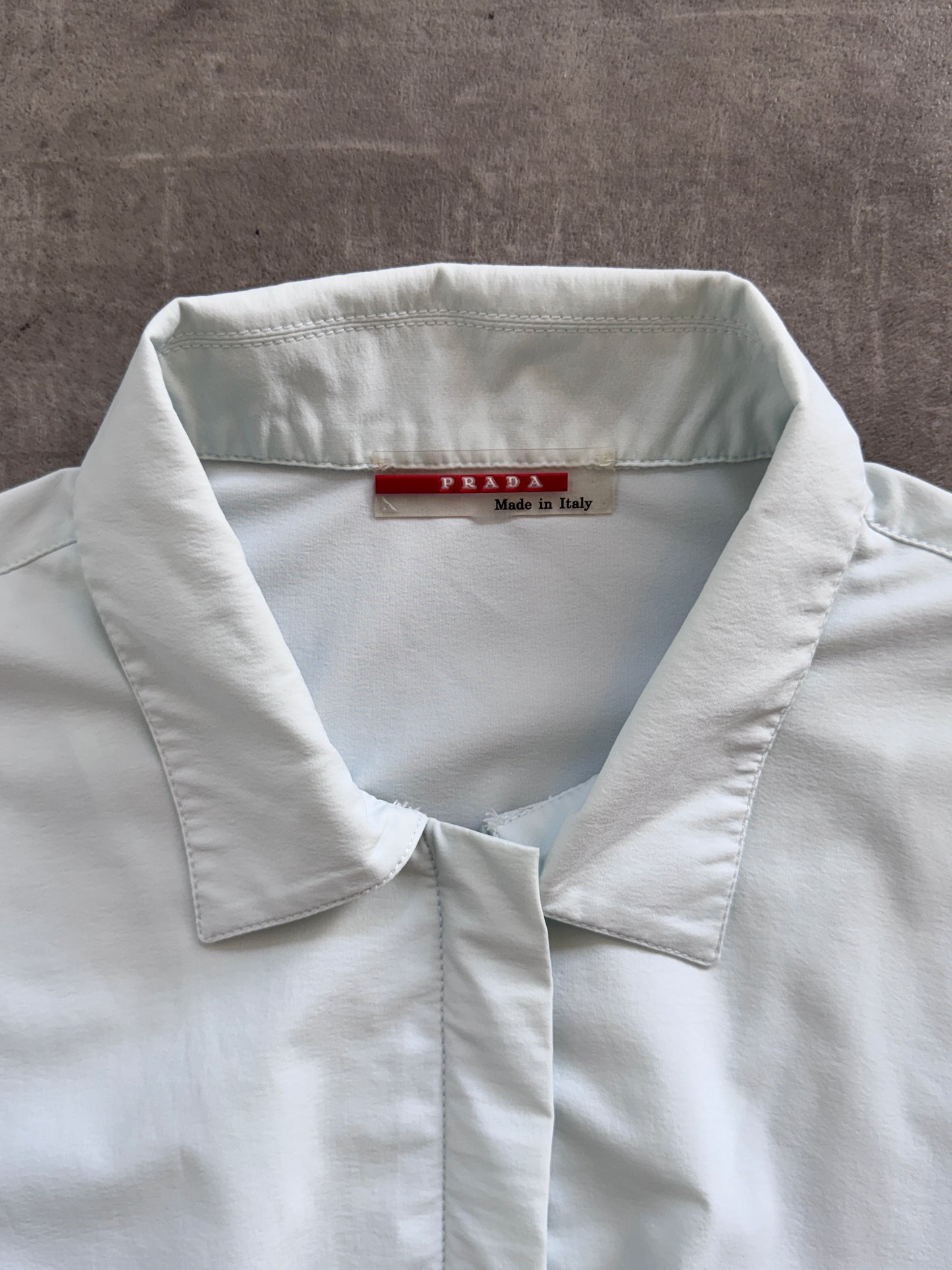 Prada Sport Baby Blue Zip Up Blouse