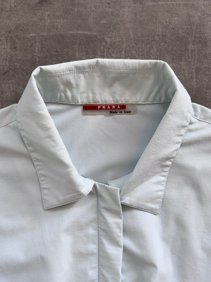 Prada Sport Baby Blue Zip Up Blouse