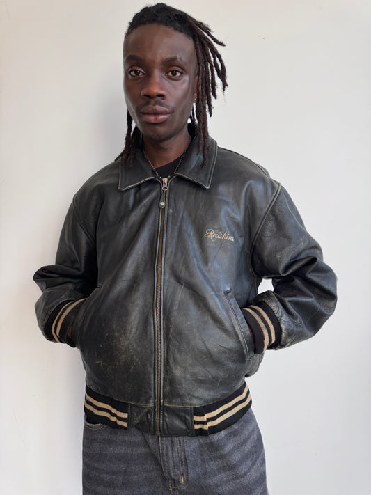 Redskins Type B-32 Faux Shearling Collar Deep Brown Pilot Jacket