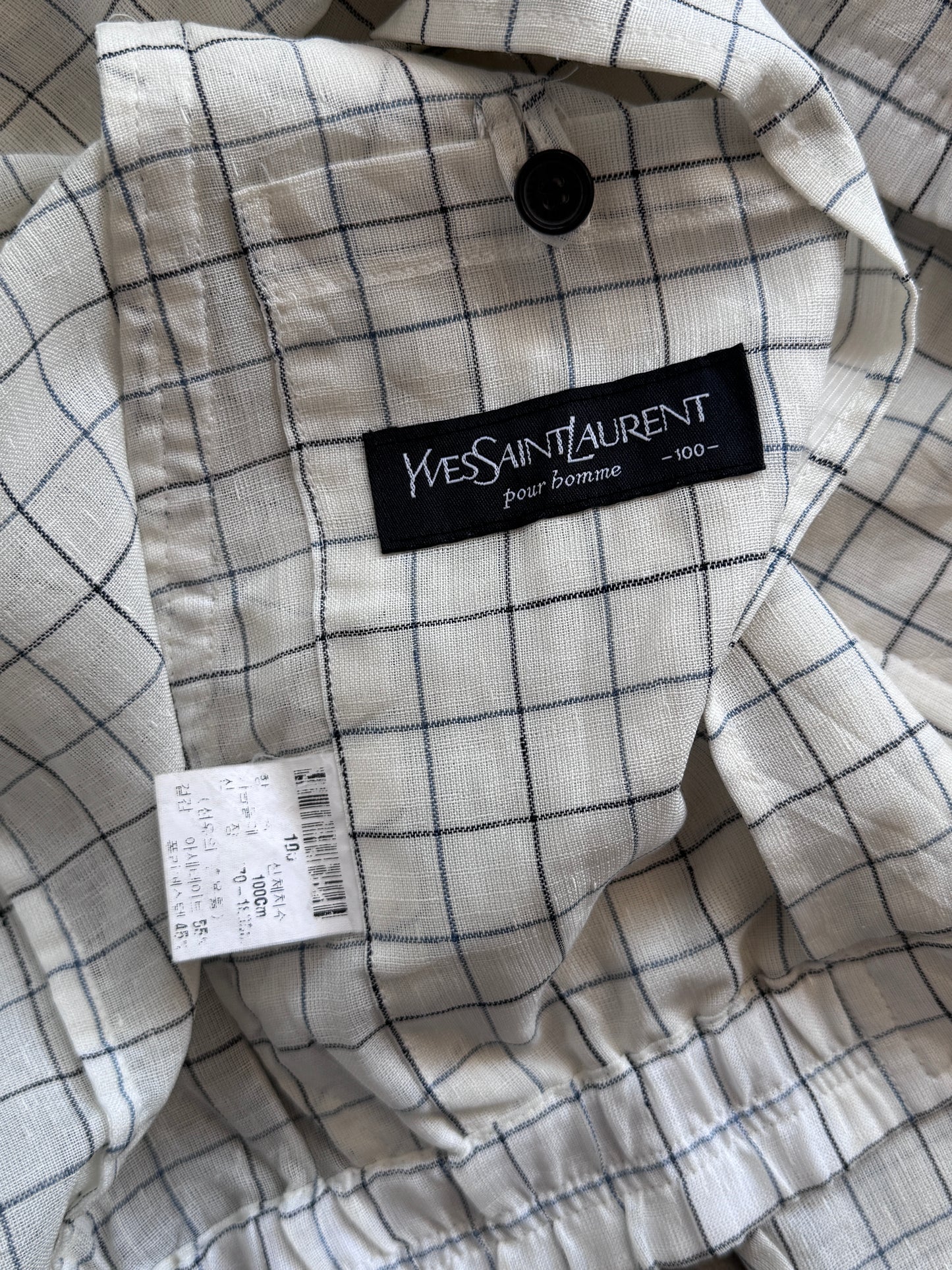 YSL Lightweight Cotton Grid Print Bomber