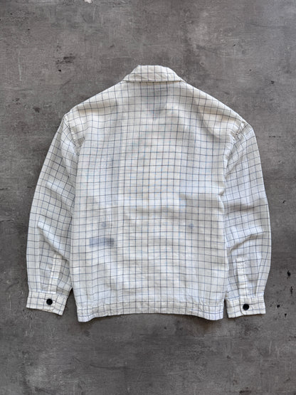 YSL Lightweight Cotton Grid Print Bomber