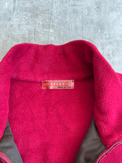 Prada Red Technical Fleece Gilet