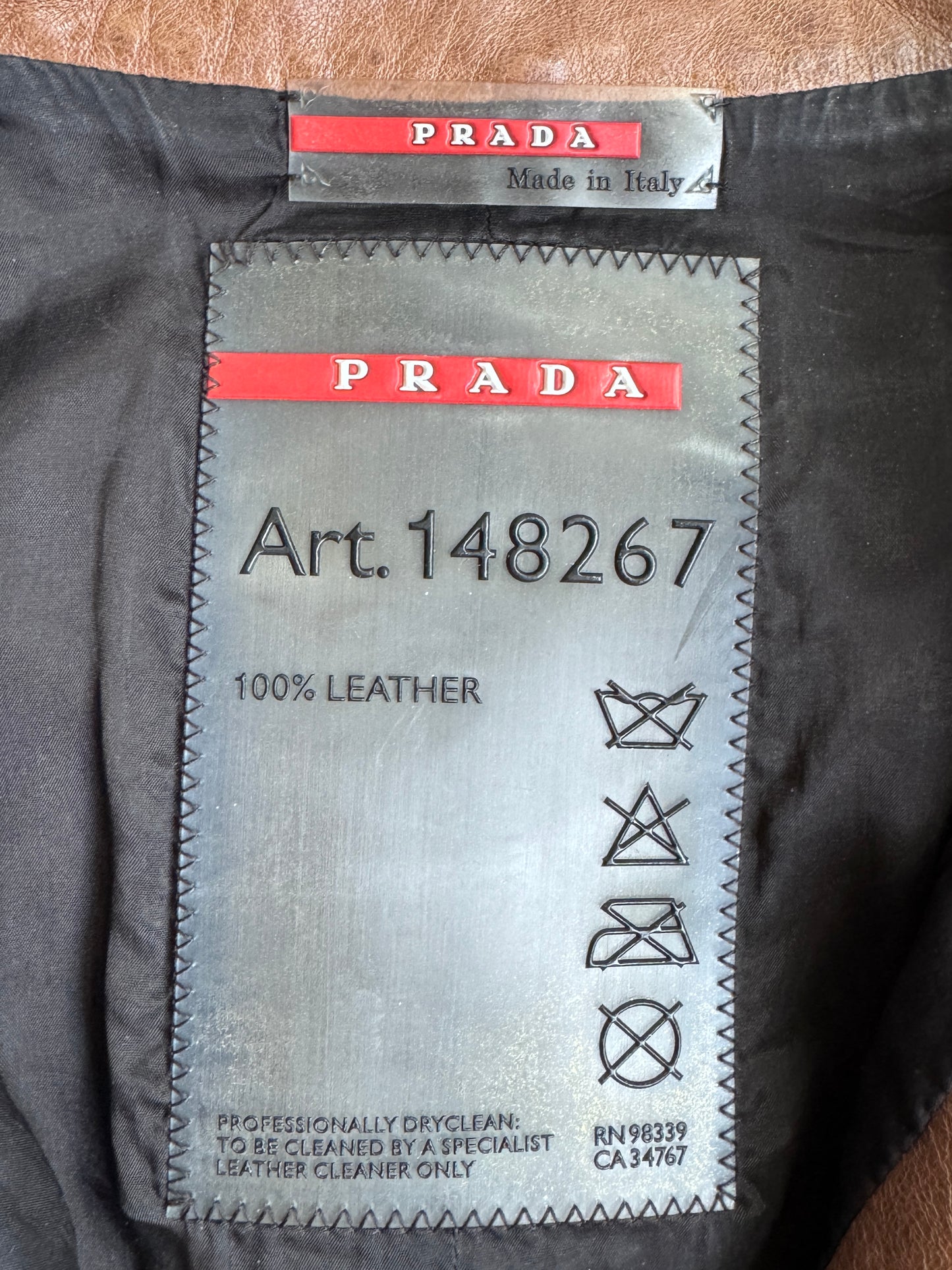 1990s Prada Multi Zip Brown Cropped Leather Jacket