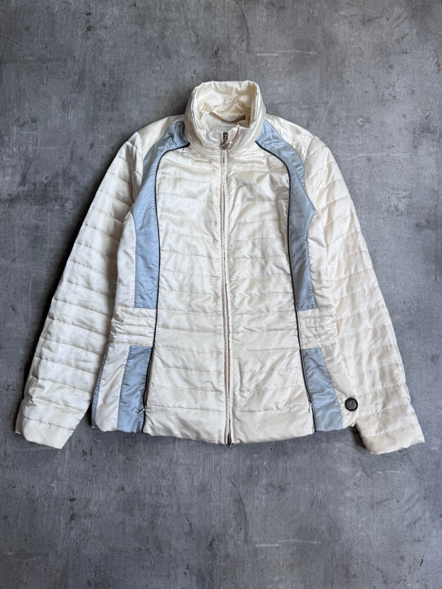 Moncler Two Tone Satin Lightweight Puffer Jacket