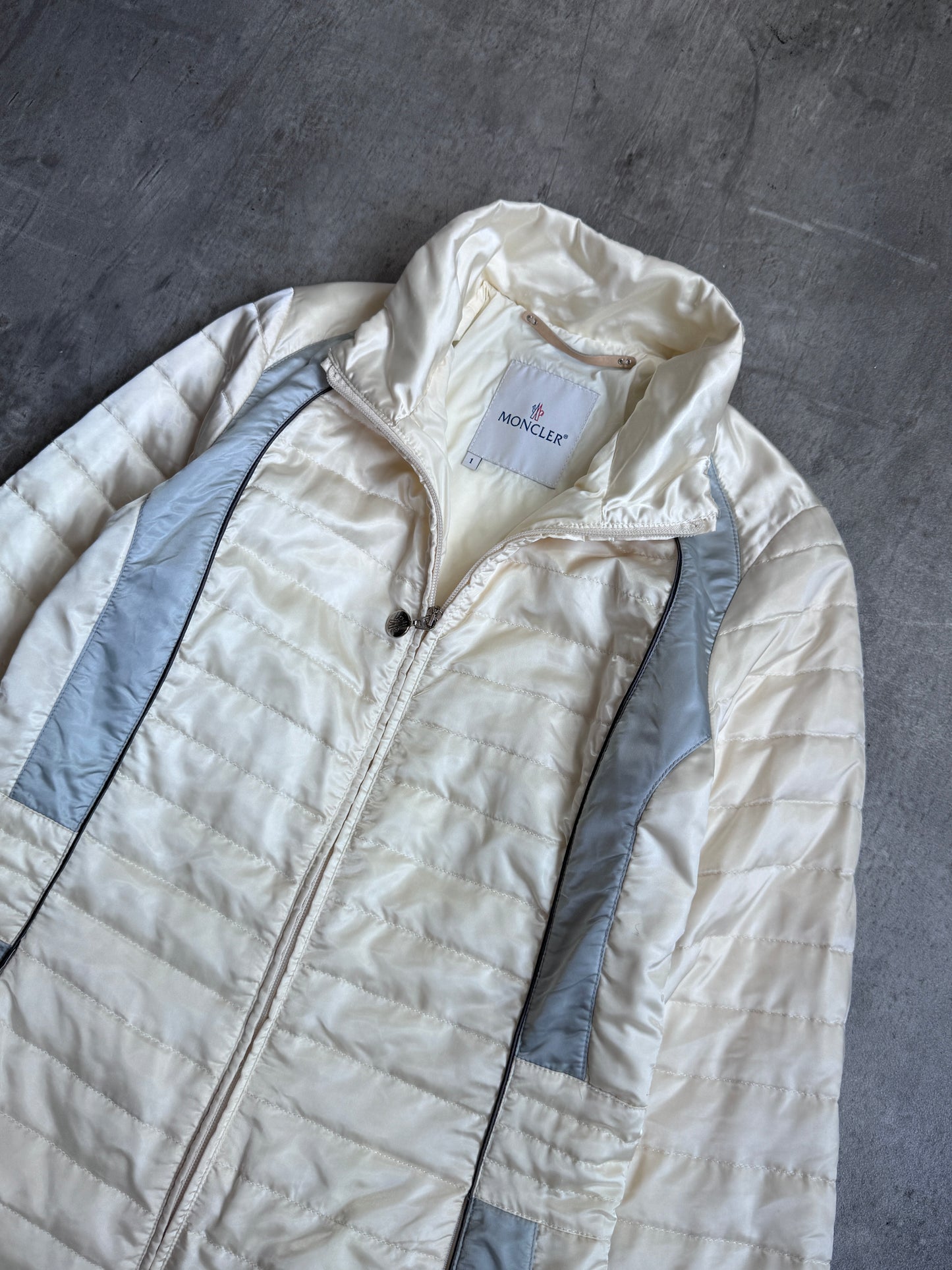 Moncler Two Tone Satin Lightweight Puffer Jacket