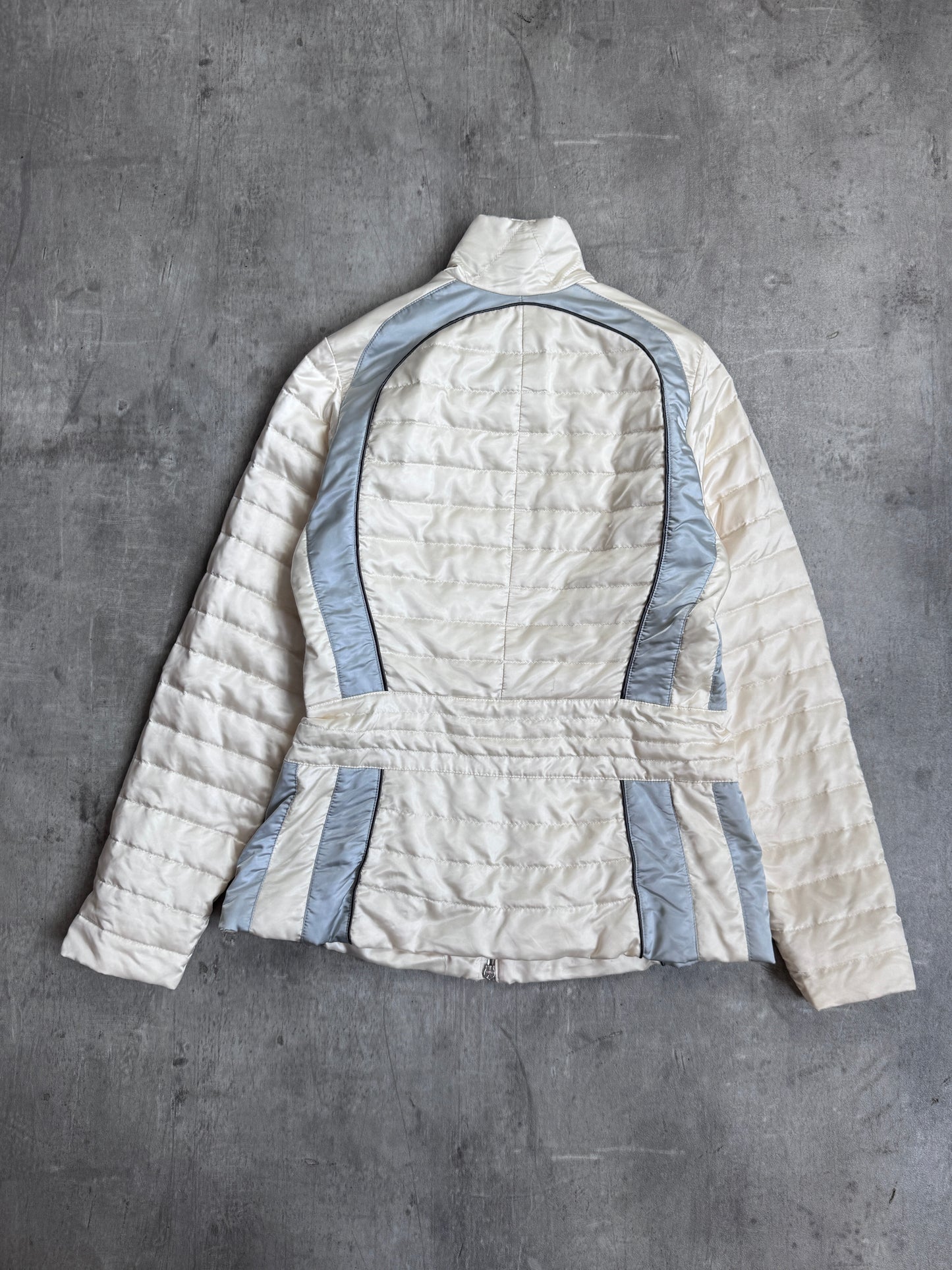 Moncler Two Tone Satin Lightweight Puffer Jacket