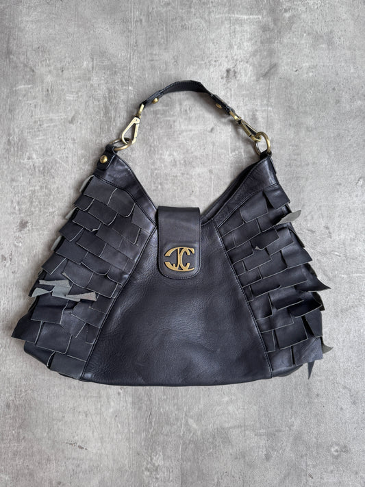 Just Cavalli Leather Layered Shoulder Bag