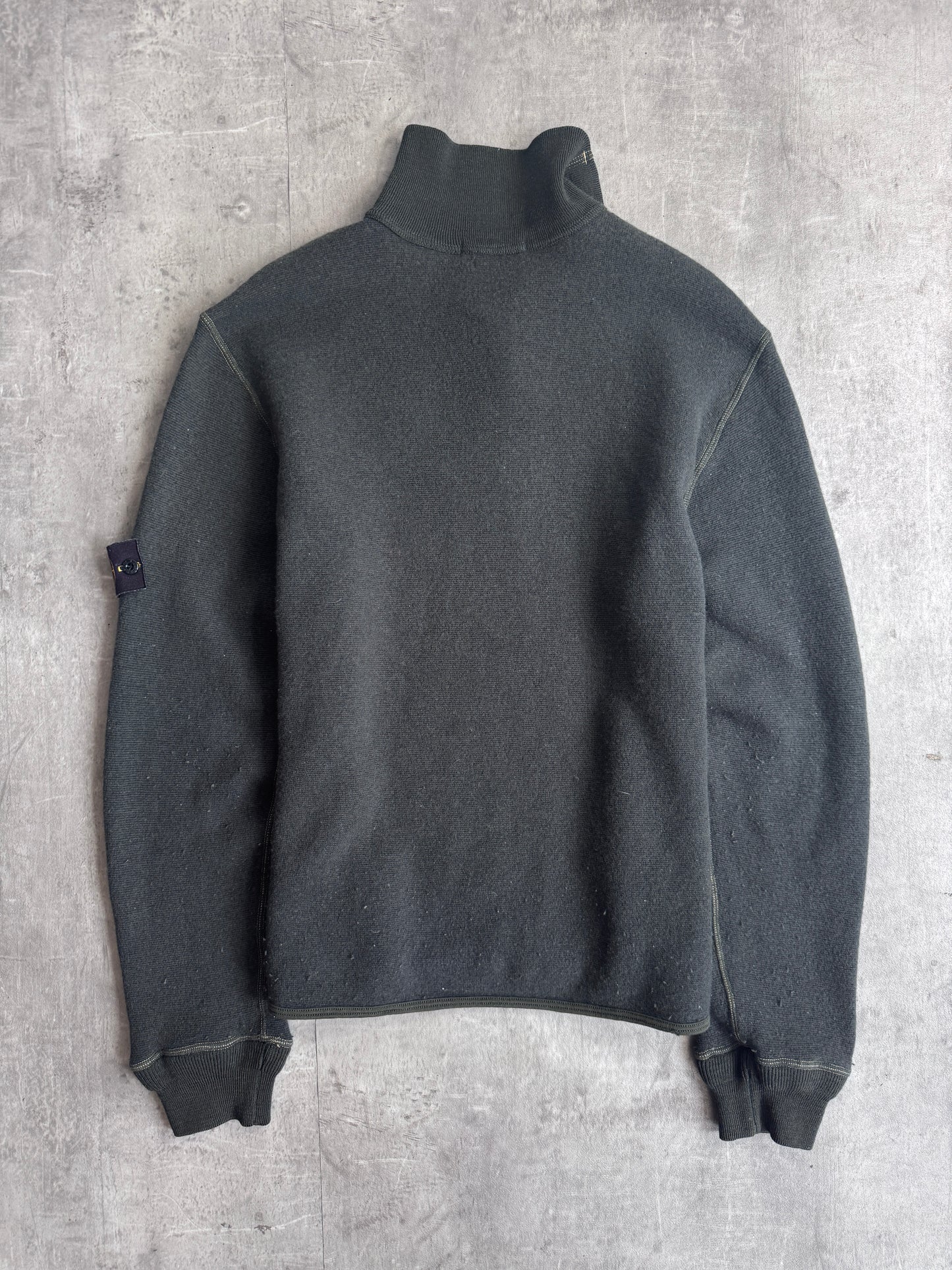 A/W 2001 Stone Island Button Down Wool Fleece Sweater