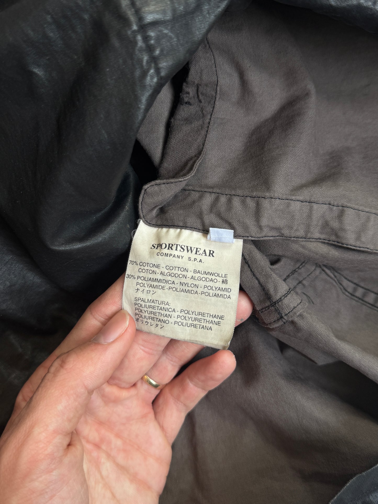 S/S 1999 Stone Island Spalmatura Wax Cotton Overshirt