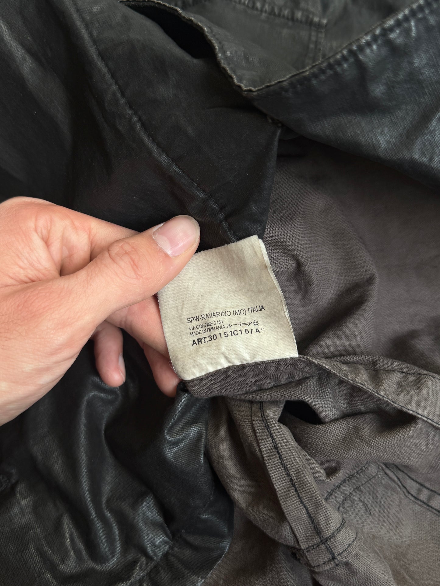 S/S 1999 Stone Island Spalmatura Wax Cotton Overshirt