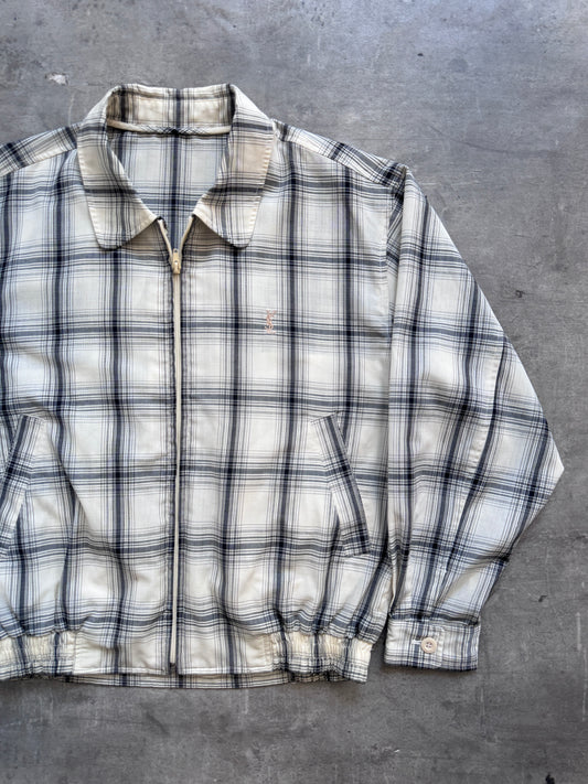 Yves Saint Laurent Monochrome Check Linen Harrington