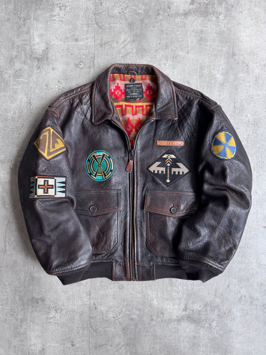 Avirex G-1 Blanket Lined US Navy Leather Jacket