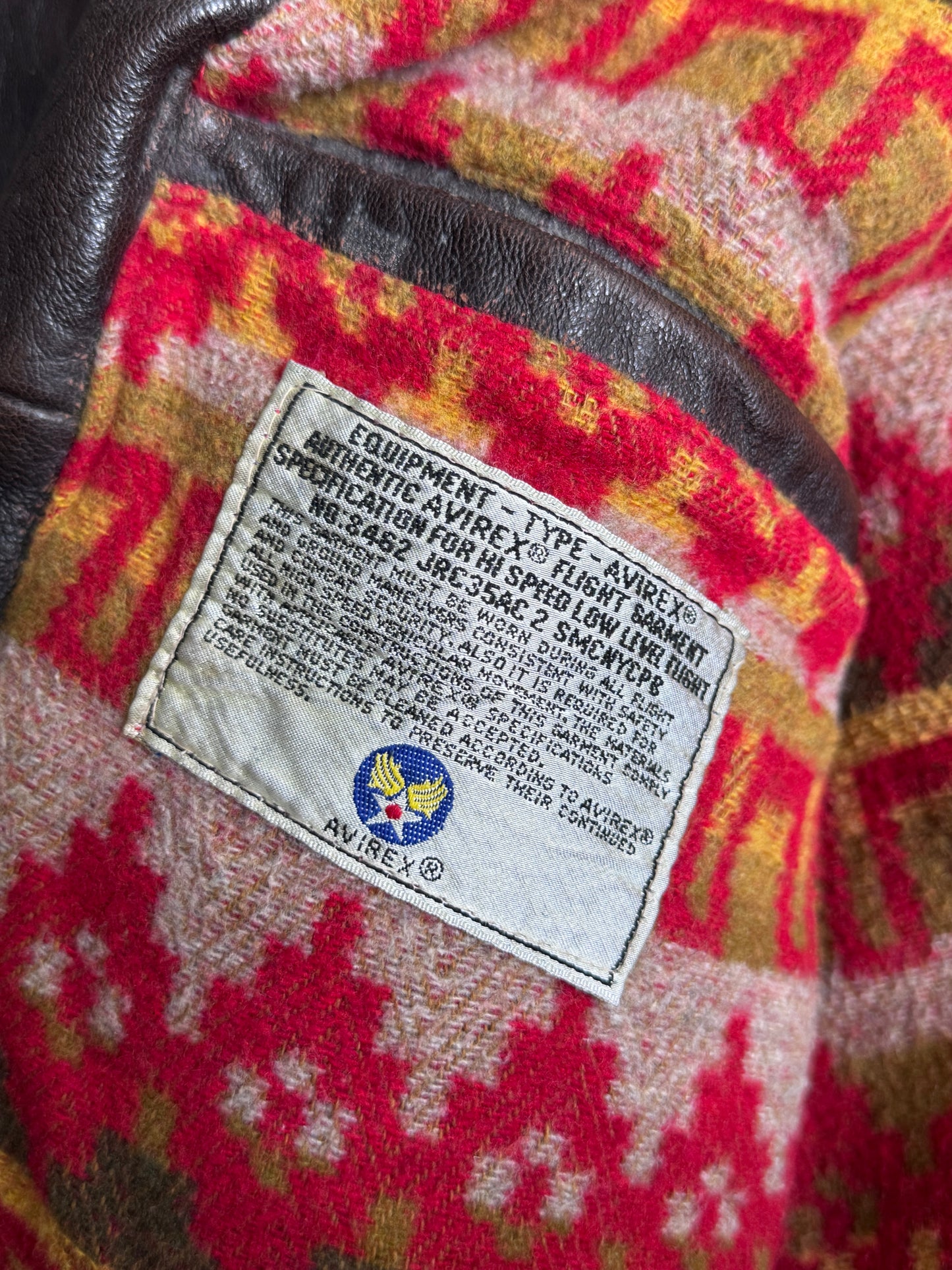 Avirex G-1 Blanket Lined US Navy Leather Jacket